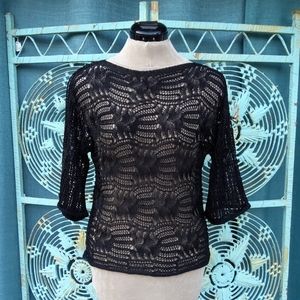 🎈Save up 40%🎈Dolman Slv Crochet Sweater